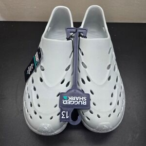 Rugged Shark Mens M RGS Recovery Grey EVA Slip On Clog Water Shoes Size 13 NEW